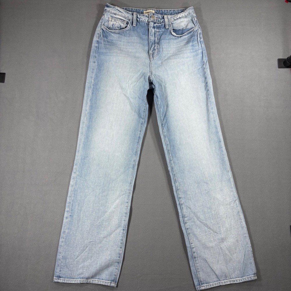 L'AGENCE Wide Leg Jeans Women 27 Light Wash Excellent Cotton High Rise Denim